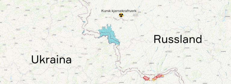 Kart over området rundt Kurs kjernekraftverk